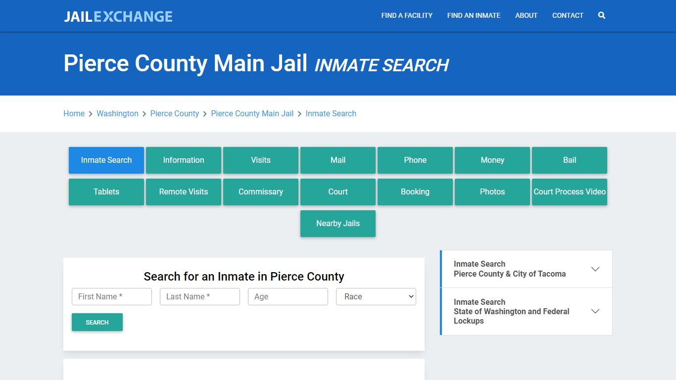 Pierce County Main Jail, WA Inmate Search: Roster & Mugshots