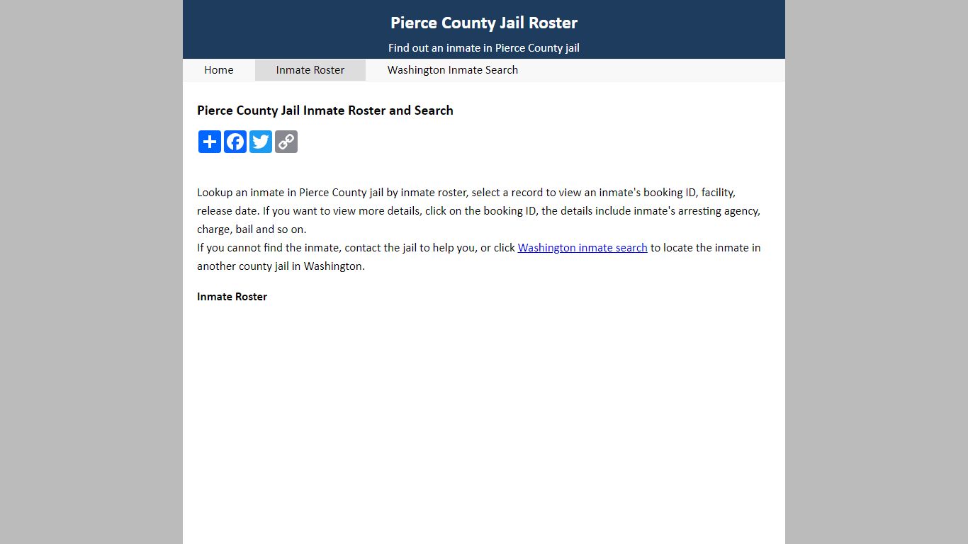 Pierce County Jail Inmate Roster and Search