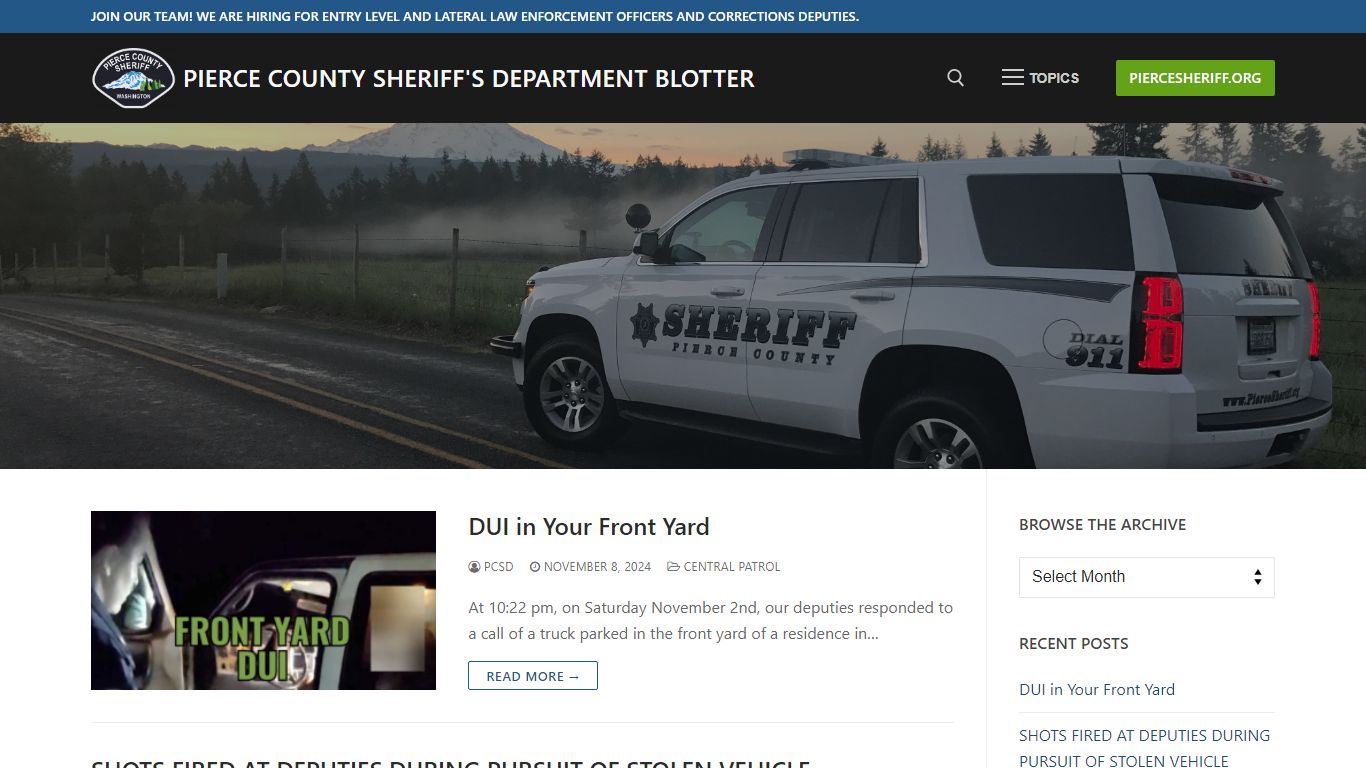 Pierce County Sheriff's Department Blotter - Pierce County Sheriff's ...